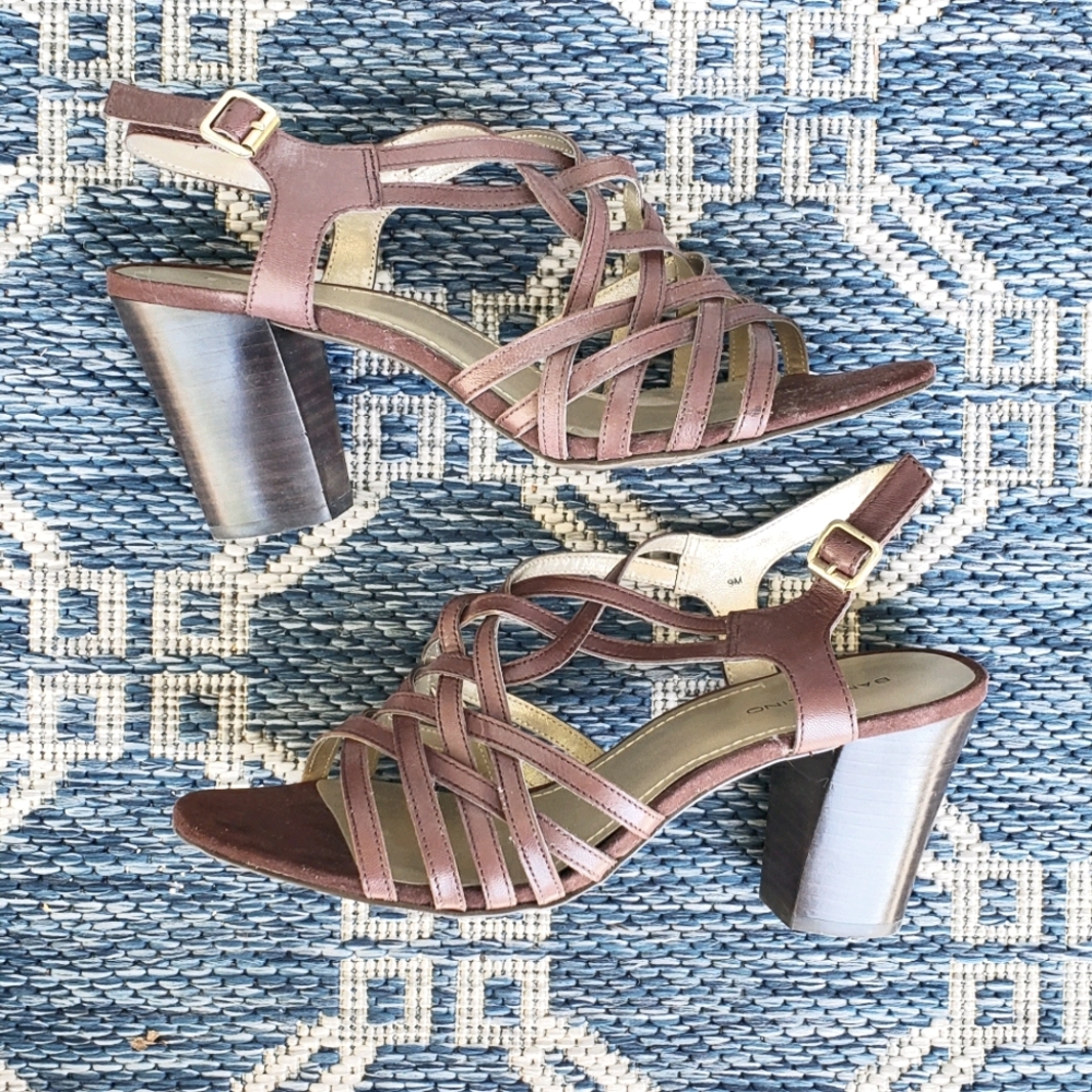Criss Cross Block Heel Ankle Strap Sandal Pumps